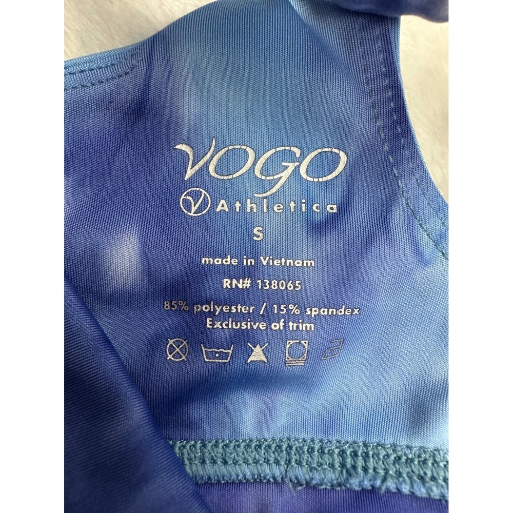 Vogo Athletica Sports Bra Women Small Blue Tie Dye Excellent Cross Back Yoga - Picture 3 of 5